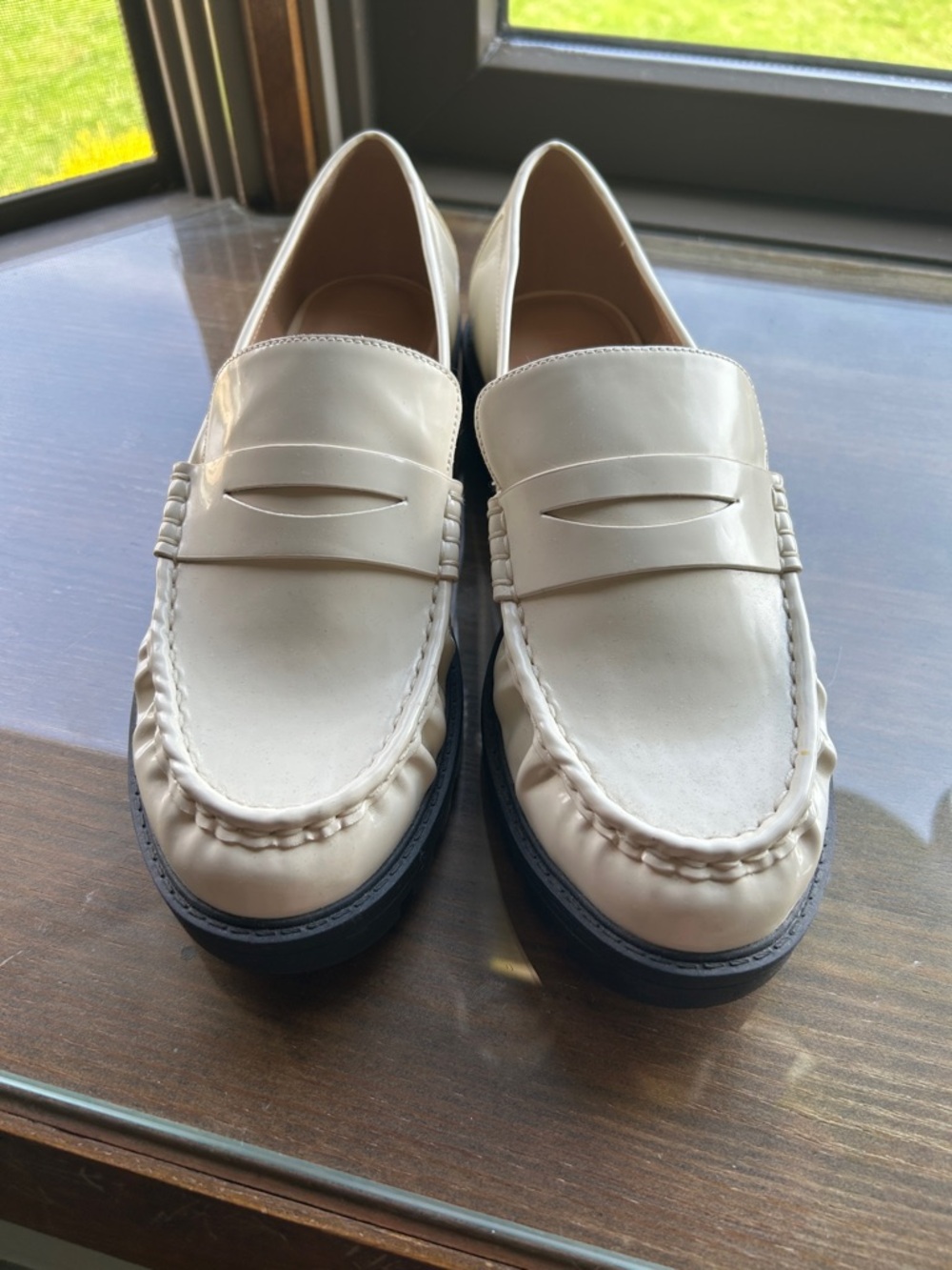 Loft Classic Cream Leather Penny Loafers for Women - Picture 6 of 7